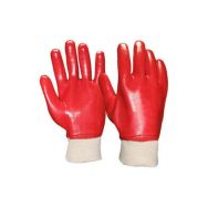 Перчатки МаслоБензоСтойкие с полным нитриловым покрытием (красные) с манжетом