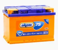 Аккумулятор AKOM- 6CT-75 VL евро.зал (о.п.)