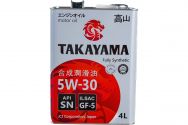 Масло моторное синтетическое TAKAYAMA Adaptec SAE 5W30 ILSAC GF-5 API SN 4л ЖБ (1*4шт)