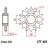 Звезда цепного привода JTF 405 20
