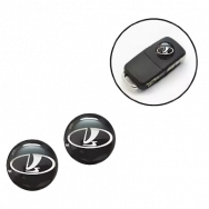 Наклейка на ключ с логотипом  ''Lada'' черная