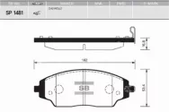 Колодки тормозные пер SANGSIN BRAKE SP1481 Chevrolet Cobalt 13- 