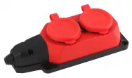 Колодка каучуковая с/з 2гн 16A IP44 красная K-2e-RED-IP44 ЭРА 