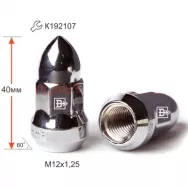 Гайка M12X1,25X40 7 гранник ключ серебро 
