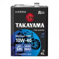 TAKAYAMA Масло моторное Mototec 7000 4T SN/MA-2 10W-40 4л металл