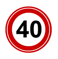 Наклейка "40" (большой) D-160мм
