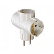 Сетевой разветвитель GTS-R-3-16-G 16A. 3 места, Т-образный с заземлением. General Lighting Systems