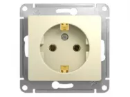 Розетка GLOSSA с заземлением, 16А, 250В, механизм, бежевая