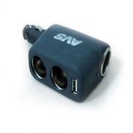 Разветвитель прикуривателя AVS CS-311 U на 3 входа+USB TOP Quality 