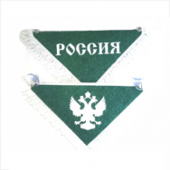 Вымпел треугольный "РОССИЯ" бахрома (зеленый,средний,белый) 