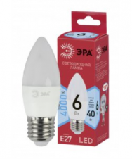 ECO LED B35-6W-840-E27 ЭРА диод, свеча, 6Вт, нейтр, E27