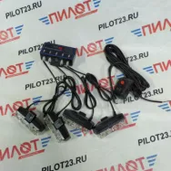 Стробоскоп LED-331, 12V, 16*1W /красный, синий/