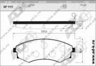 Колодки тормозные дисковые передние SANGSIN BRAKE SP1111 Hafei simbo
