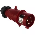 Вилка переносная IEK MAGNUM ССИ-024 32А-6ч/380-415В 3Р/РЕ IP44, бордовая