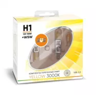 Лампы галогенные SVS Yellow 3000K 12V H1 55W+W5W желтые (компл. 2шт)