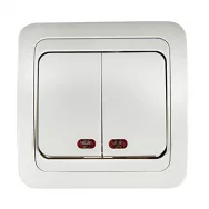 Выключатель СП 2 кл.с подсветкой CLASSICO белый ASD 2123W