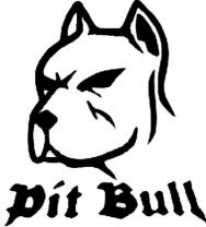 Наклейка "Pit Bull" 10*10см /черный/ 