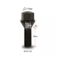 Болт M12X1.50X28 конус 17 ключ Черный 175110 BA