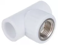 Тройник переходной с внутренней резьбой 20х1/2"х20 (Valfex) БЕЛЫЙ