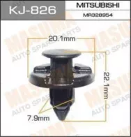 Клипса крепежная Masuma KJ826