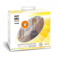 Лампа галогенная SVS Yellow 3000K 12V H27/880 27W+W5W yellow (2шт)