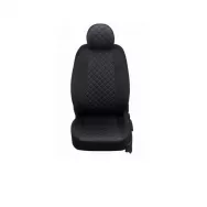 А/м чехлы Nissan Almera III G15 40/60 2013-2018г. Экокожа Ромб (черный/черный)