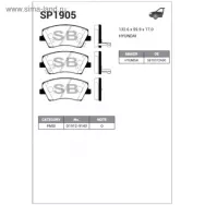 Колодки тормозные Sangsin Brake SP1905