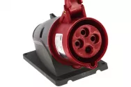 Розетка стационарная IEK MAGNUM ССИ-124 32А 3Р/РЕ 380В IP44, бордовая, черная