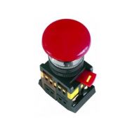 Кнопка AEAL-22 Грибокс фиксацией красный d22мм 230В 1з+1р TDM