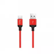 Кабель HOCO X14 USB+Type-C 1м 3A /красно-черный/