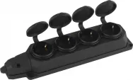 Колодка 4гн с З/К черная каучук с крышкой IP44 K-4e-B-IP44 ЭРА