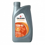 Масло трансмиссионное синтетическое TAKAYAMA Transmission SAE 75W90 API GL-5 ПЛАСТИК (1л) 1*12шт