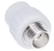 Муфта переходная с наружной резьбой 20 x 1/2" (Valfex) БЕЛАЯ