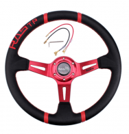Рулевое колесо RASTP STW026 /красный+красная нить/
