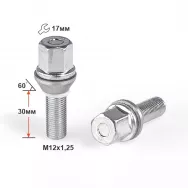 Болт M12X1.25X30 конус 17 ключ C17B30PCD