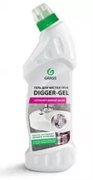 Щелочное средство для прочистки канализационных труб "DIGGER GEL" флак.750мл GRASS 125181