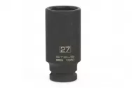 Головка ударная удлиненная шестигранная, 27 мм, 1/2", CrMo// Stels 13950