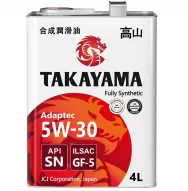 Масло моторное синтетическое TAKAYAMA Adaptec SAE 5W30 ILSAC GF-5 API SN 4л ЖБ*
