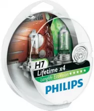 Лампы галогенные PHILIPS H7 12V 55W 12972LLECOS2 LIFE TIME X4 (компл. 2шт)