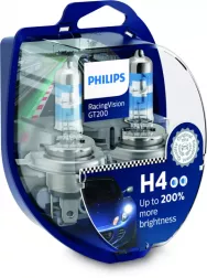 Лампы галогенныеPHILIPS H4 12V-60/55W 12342RGTS2 (P43t-38) Racing Vision +200 (компл. 2шт)
