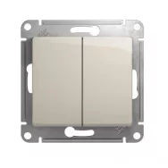 Выключатель Schneider Electric 2-клавишный, с/у, механический, белый