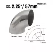 Колено выхлопной трубы TKBXGG225 2.25"/57 мм