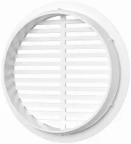 Решётка вентиляционная ERA (белая, пластик,круглая с фланцем) (125) 6093