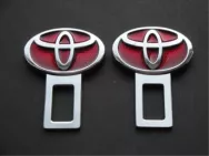 Заглушка для ремня безопасности /металл/ KL395 с логотипом TOYOTA (2шт) 