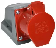 Розетка стационарная IEK MAGNUM ССИ-115 16А-6ч/200/346-240/415В 3Р/РЕ/N IP44, красная, серая