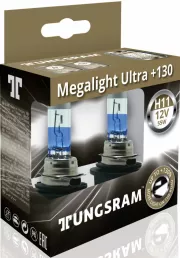 Лампы галогенные TUNGSRAM H11 12V-55W 53110XNU B2 (PGJ19-2) Megalight Ultra +130 (компл. 2шт)