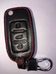 Кожаный чехол для ключа (3 КНОПКИ) Volkswagen Amarok Polo Golf Jetta Skoda Altea Seat Alhambra
