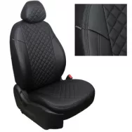 А/м чехлы Toyota Corolla с 2018+ Sd (с задн.подл.) Comfort/Prestige Ромб экокожа (черный/черный)