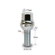Болт M12X1.50X28 конус смещенный 17 ключ