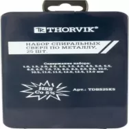 Набор сверл ThorvikTDBS25K5 по металлу в металлическом кейсе d1.0-13.0 мм 25 пр